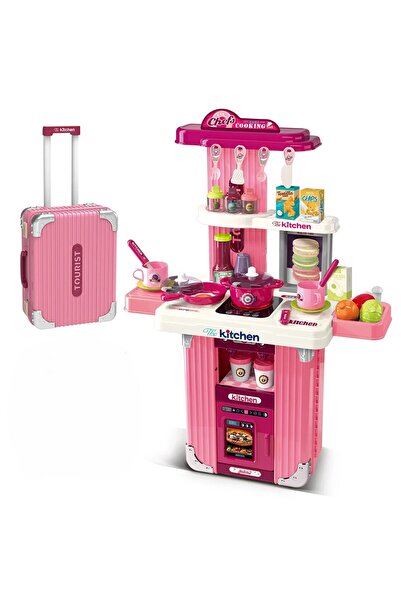 GHEMOTOC Set bucatarie ,troler, pentru copii, GHEMOTOC®, cu accesorii,roz,101A