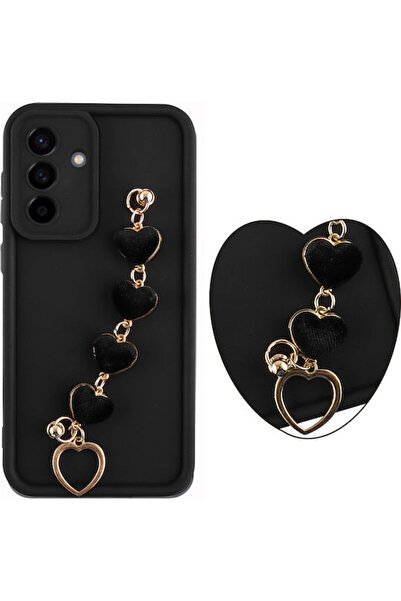 Other Volte-Tel Hearts Θήκη Πλάτης Σιλικόνης με Λουράκι Μαύρο (Samsung A56 5G)