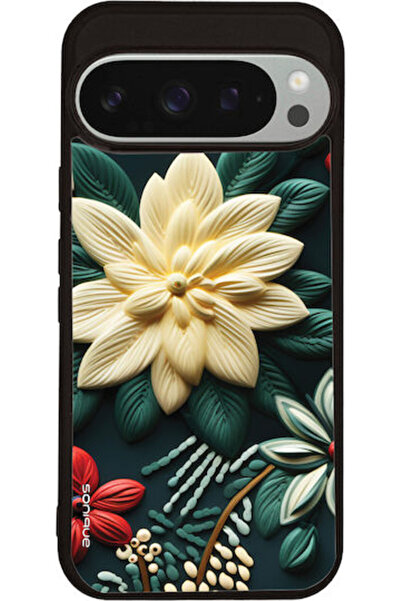 Other Θήκη Sonique Σειράς 3D Λουλουδιών για Google Pixel 9 Pro 5G Πράσινο