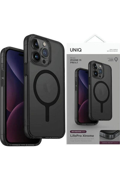uniq Lifepro Xtreme Back Cover Silicone / Plastic Black (iPhone 15 Pro Max) C...