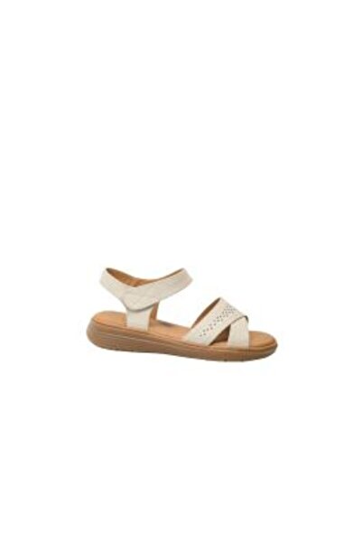 FORMAZIONE Women's ultra-comfortable sandals, cream, made of leather FNX 33180
