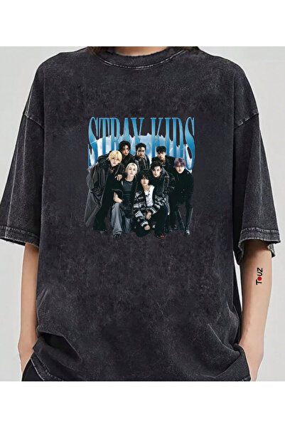 Toum Μπλουζάκι Stray Kids SKZ με στάμπα, vintage, unisex, oversized