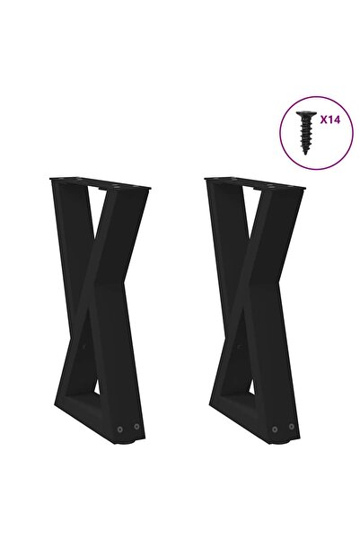 vidaxl Picioare pentru măsuță de cafea, 2 buc., negru, 38x(42-43,3) cm, oțel