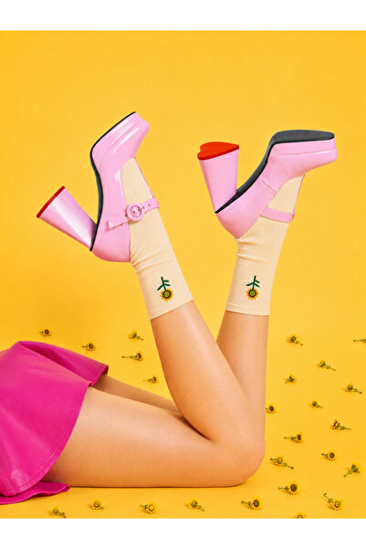 CARNAVAL SOCKS Set de 3 șosete de tenis cu flori de primăvară