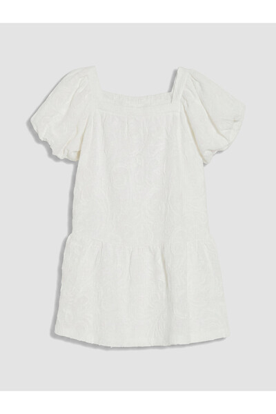LC Waikiki Esvab • Modern & Distinctive Square Collar Embroidered Girls' Dress