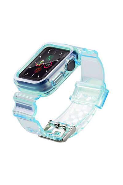 Hurtel Σετ Θήκης και Λουριού Σιλικόνης Μπλε (Apple Watch 38/40/41/42mm)