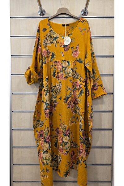 Park Moda Italian Linen Dress Long Sleeve Robadan Cut