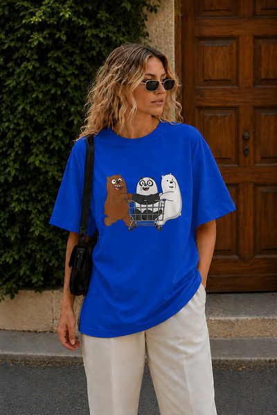 ArtYus Tricou oversize unisex cu imprimeu cu personaje drăguțe de ursuleți – ...