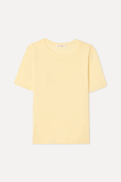 Mudo Women's Yellow Crew Neck T-Shirt
