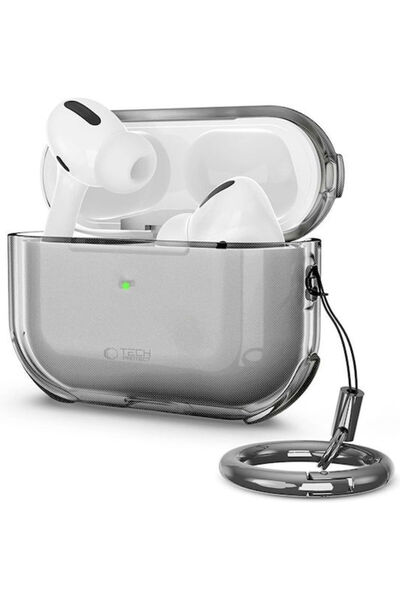 Tech-Protect Θήκη Bounce Σιλικόνης με Γάντζο Ανθρακί για Apple AirPods Pro 3