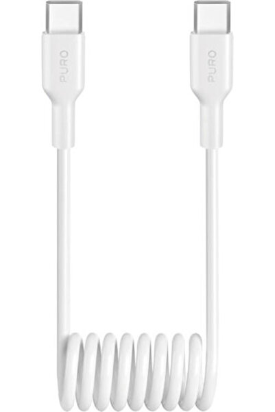 Puro Σπιράλ Καλώδιο USB 2.0 USB-C αρσενικό - USB-C 25W Λευκό 1μ