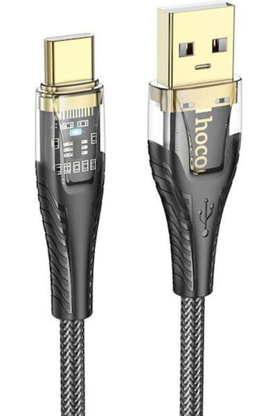 hoco. Hoco Καλώδιο USB 2.0 USB-C αρσενικό - USB-A 60W Μαύρο 1.2μ (HOC-606974)