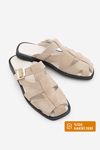 Marjin Papuci Sabo casual pentru femei, din piele naturală, cu vârf tocit, în...