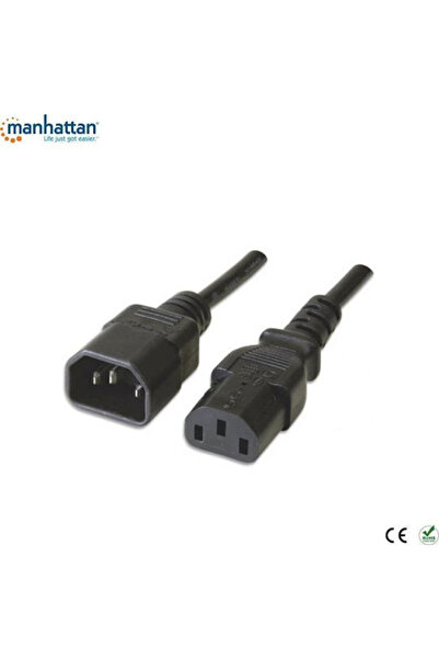 MANHATTAN Καλώδιο IEC C14 - IEC C13 0,5μ Μαύρο (352666)