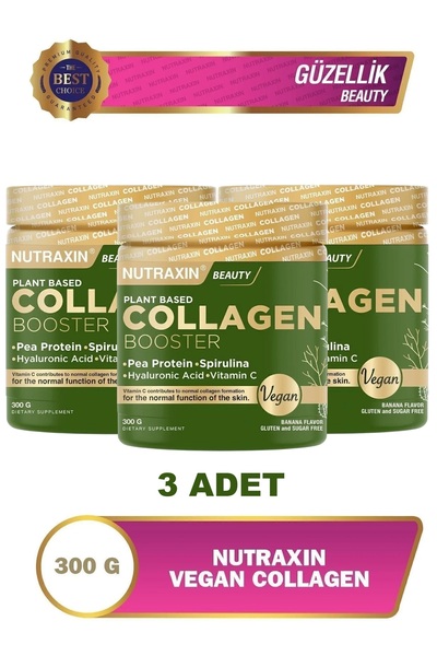 Nutraxin Vegan Kolajen Booster 300 Gr - 3 ADET