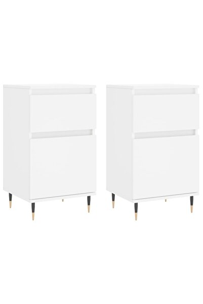 vidaxl Servante, 2 buc., alb, 40x35x70 cm, lemn prelucrat