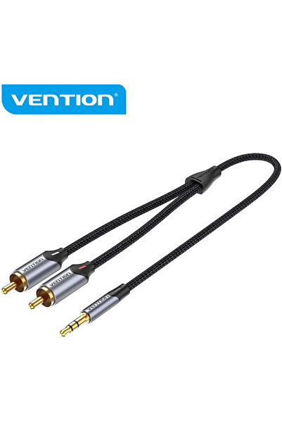 Vention Καλώδιο Ήχου 3.5mm Αρσενικό σε 2x RCA Αρσενικό, Γκρι, 2μ, BCNBH