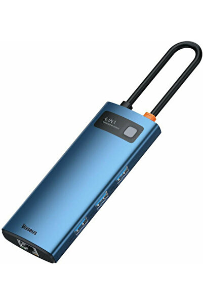 Baseus Σειρά Metal Gleam Σταθμός Σύνδεσης USB-C 6 σε 1 με HDMI 4K PD Ethernet...