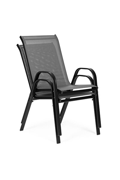 MultiGarden Set de 4 scaune de grădină și terasă MultiGarden, metal, textil, gri HOM004898