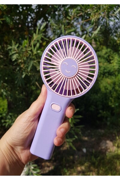 Brokoli Home Mini Fan USB Şarjlı Sessiz El Vantilatör Telefon Standlı 3 Kadem...