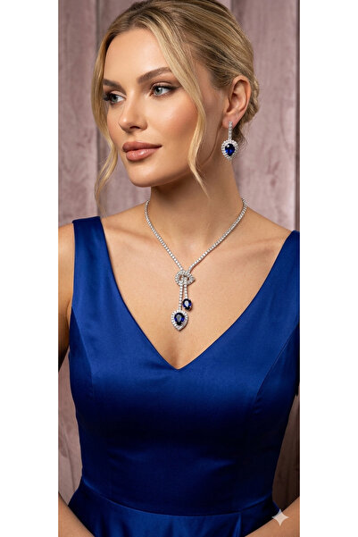 ROSALINDA Ikili damlataşlı mavi set