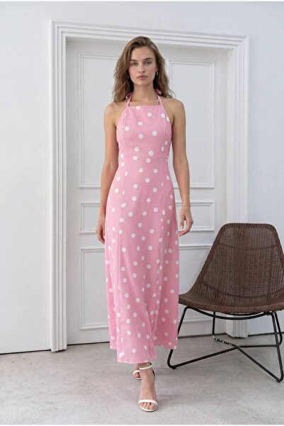 Julidress Φόρεμα με δέσιμο στο λαιμό, μίντι μήκους, πουά