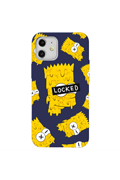 Other Apple iPhone 12 Bart Simpson Dark blue Colored Silicone TPU Θήκη
