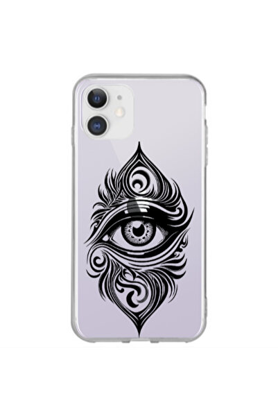 Other Apple iPhone 12 Eye patterned drawing Transparent Silicone TPU Θήκη