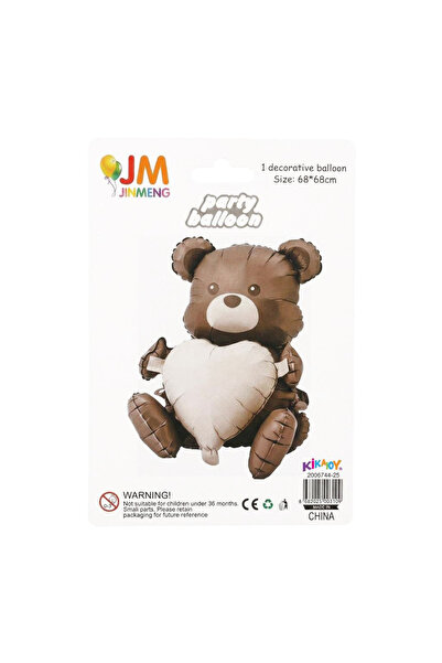 Party Country Foil Balloon -Hearted Bear- Size: 68 cm X 68 cm