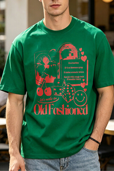 Fleck Casual Style T Shirts For Men Old Fashioned Cocktail Recipe Mens Printe...