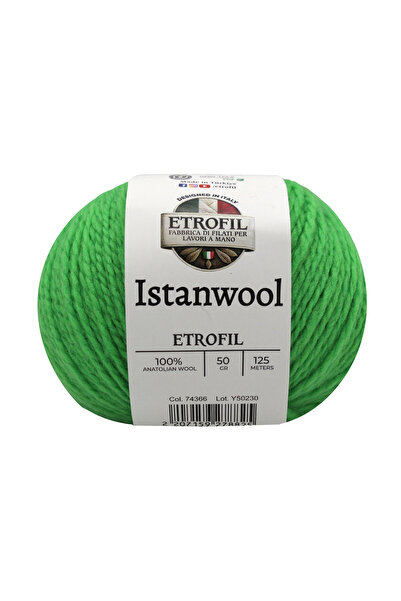 Etrofil Istanwool Knitting Yarn Grass Green 100% Turkish Wool 50g 125m (74366)