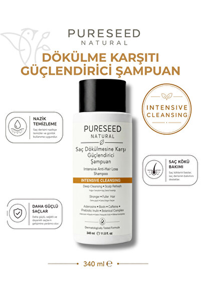 PURESEED NATURAL Saç Dökülmesine Karşı Güçlendirici Şampuan - Derinlemesine B...