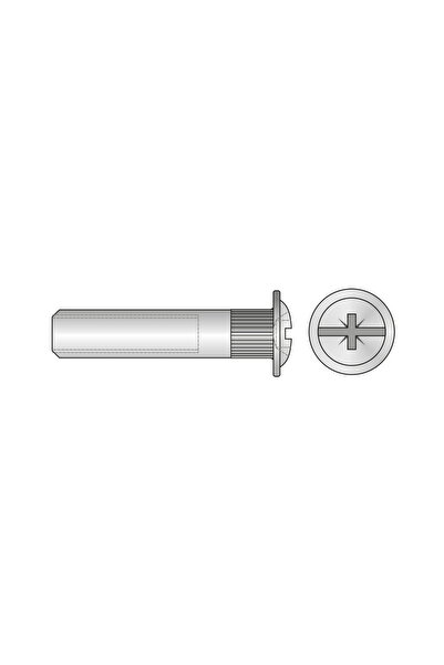 Rocast Set 100 x Piulita Conector Cap Bombat Saiba Otel Zincat-M4x25