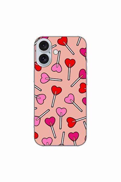 OEM Husa compatibila cu Apple iPhone 16 Silicon Gel Tpu Model Valentines Hear...