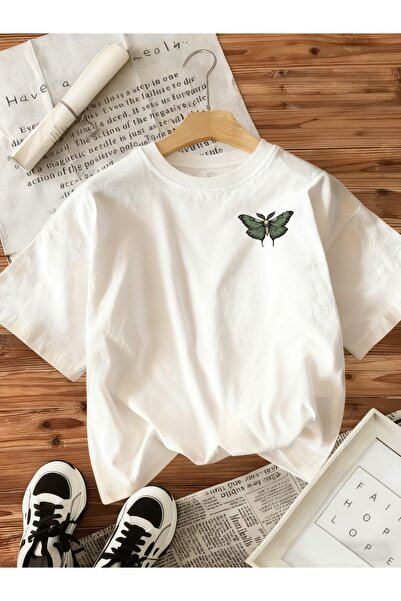PAVRO Unisex Άνετο T-shirt με μικτό σχέδιο και στάμπα