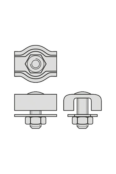 Dulimex Set 100 x Cleme Simple pentru Cabluri Metalice de Tractiune 3 mm