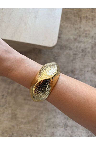 venti design Parçalı Kalın Gold Kadın Bilezik