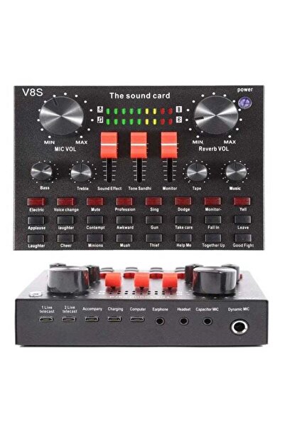 Arabest V8S Live Sound Card Bluetooth Audio Mixer With 16 Sound Effects Voice...