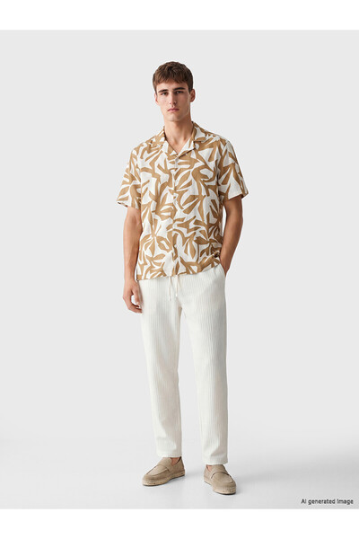 LC Waikiki Nevavm Regular Fit Textured Men's Trousers with Difference
