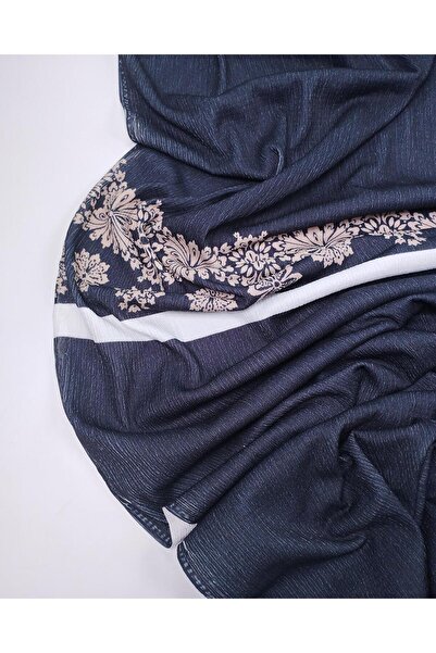 Kumaş Parça Ashy Black with Beige Patterned Wrinkled Jersey Fabric, Thin, Fle...
