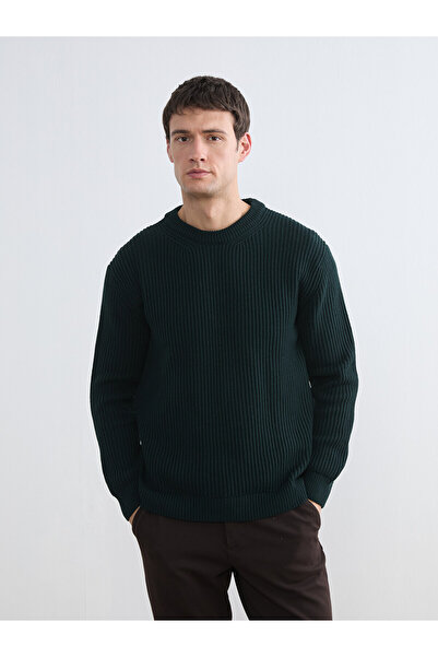 LC Waikiki Nevavm Oval Collar Men's Knitwear Sweater with a Difference