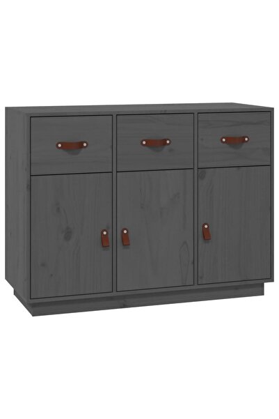 vidaxl Servantă, gri, 100x40x75 cm, lemn masiv de pin