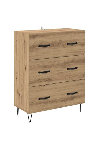vidaxl Bufet cu sertar Stejar Artizanal 69,5 x 34 x 90 cm