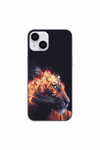 OEM Husa compatibila cu Apple iPhone 15 Silicon Gel Tpu Model Flameborn Tiger