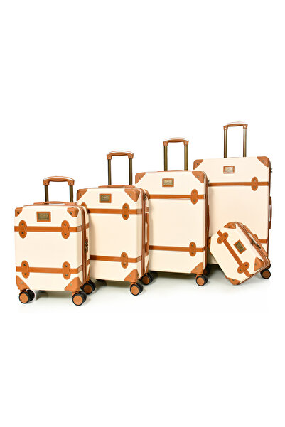 MORANO Travel Bag Classic Morano 5 Pieces Fiber Leather Luxury Bag Set (Dark ...