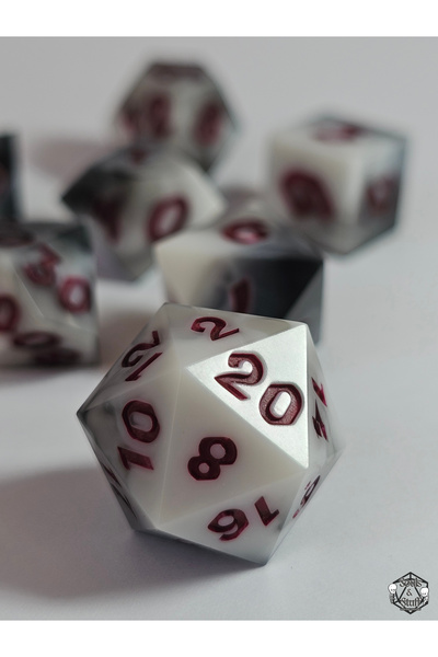 Soulsnstuff El Yapımı DND Zar Seti – Velvet Mourning Epoksi Reçine RPG Dice –...