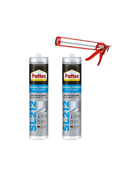 Pattex General Purpose Acetic Silicone SL212, Transparent,with Caulking Gun P...