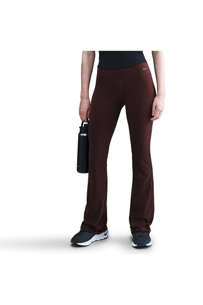 Nike Dri-Fit Zenvy High-Waisted Flare Kadın Bordo Antrenman ıspanyol paça tayt