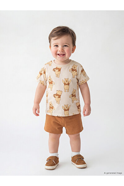 LC Waikiki Trendlucky with Difference Winnie the Pooh Licensed Baby Boy T-Shi...