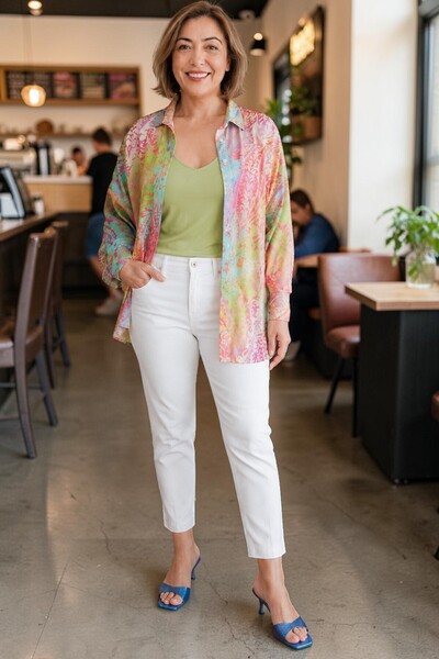SHOPPEBUTİK Multi-Colored Shawl Patterned Shirt